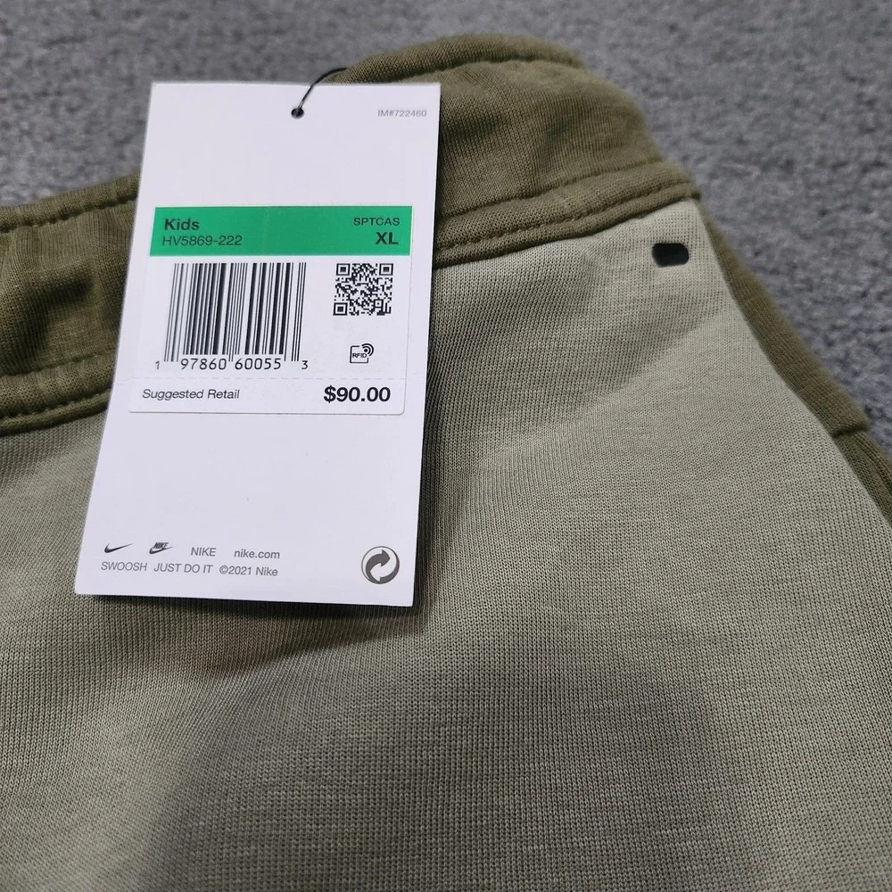 Kids Size XL Nike Sportswear Tech Fleece Jogger Pants Olive Green HV5869-222